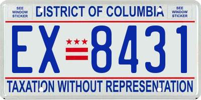 DC license plate EX8431