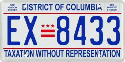 DC license plate EX8433