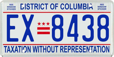 DC license plate EX8438