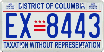 DC license plate EX8443