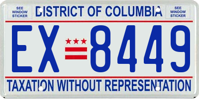 DC license plate EX8449