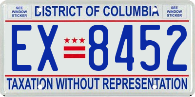 DC license plate EX8452