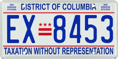 DC license plate EX8453