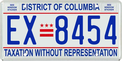 DC license plate EX8454