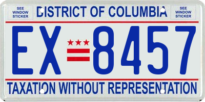 DC license plate EX8457