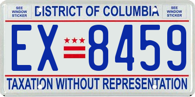 DC license plate EX8459