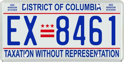 DC license plate EX8461