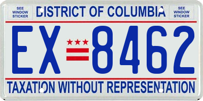 DC license plate EX8462