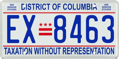 DC license plate EX8463