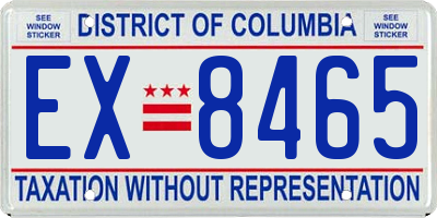 DC license plate EX8465