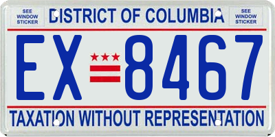 DC license plate EX8467