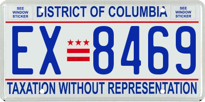 DC license plate EX8469