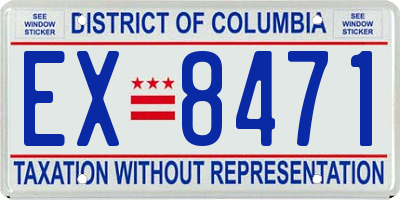 DC license plate EX8471