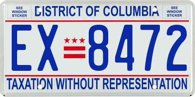 DC license plate EX8472