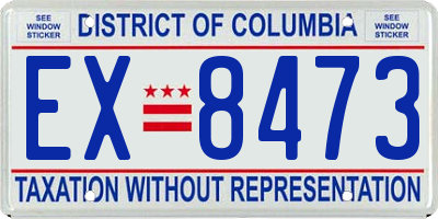 DC license plate EX8473