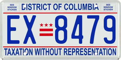 DC license plate EX8479