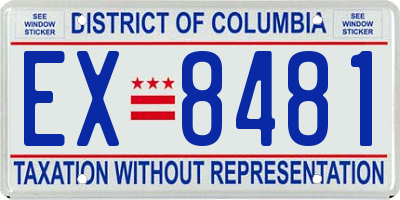 DC license plate EX8481
