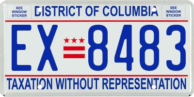 DC license plate EX8483