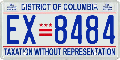 DC license plate EX8484