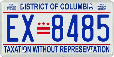 DC license plate EX8485