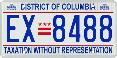 DC license plate EX8488