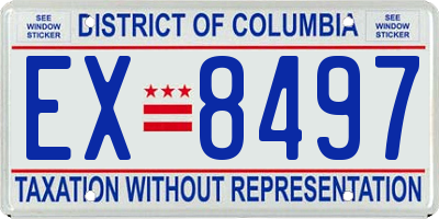 DC license plate EX8497