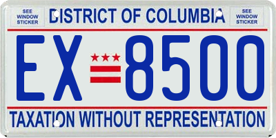 DC license plate EX8500