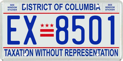DC license plate EX8501