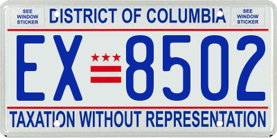 DC license plate EX8502