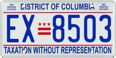 DC license plate EX8503