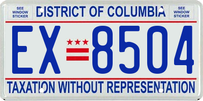 DC license plate EX8504