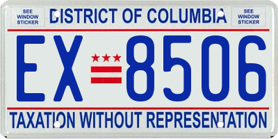 DC license plate EX8506