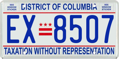 DC license plate EX8507