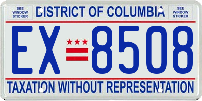 DC license plate EX8508