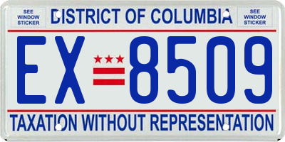 DC license plate EX8509