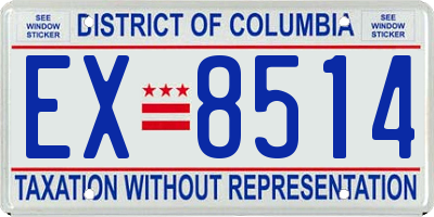 DC license plate EX8514