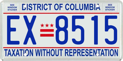 DC license plate EX8515