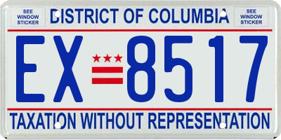 DC license plate EX8517
