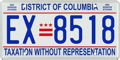 DC license plate EX8518