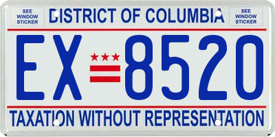 DC license plate EX8520