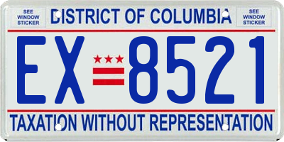 DC license plate EX8521