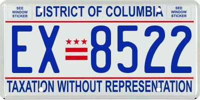 DC license plate EX8522