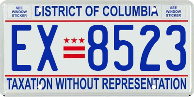 DC license plate EX8523