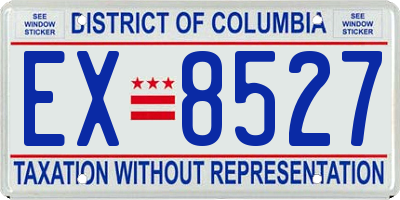 DC license plate EX8527