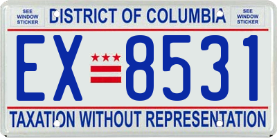 DC license plate EX8531