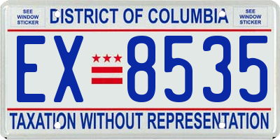 DC license plate EX8535