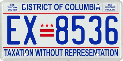 DC license plate EX8536