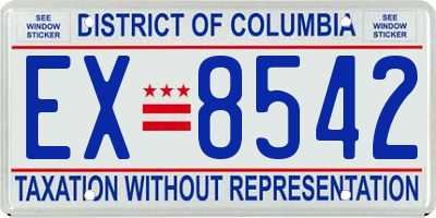 DC license plate EX8542