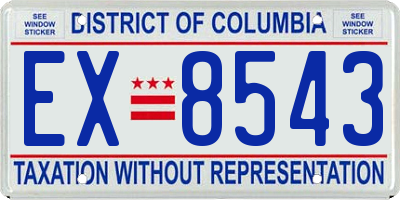 DC license plate EX8543
