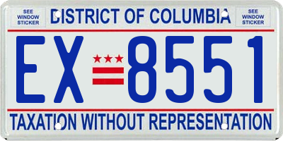 DC license plate EX8551